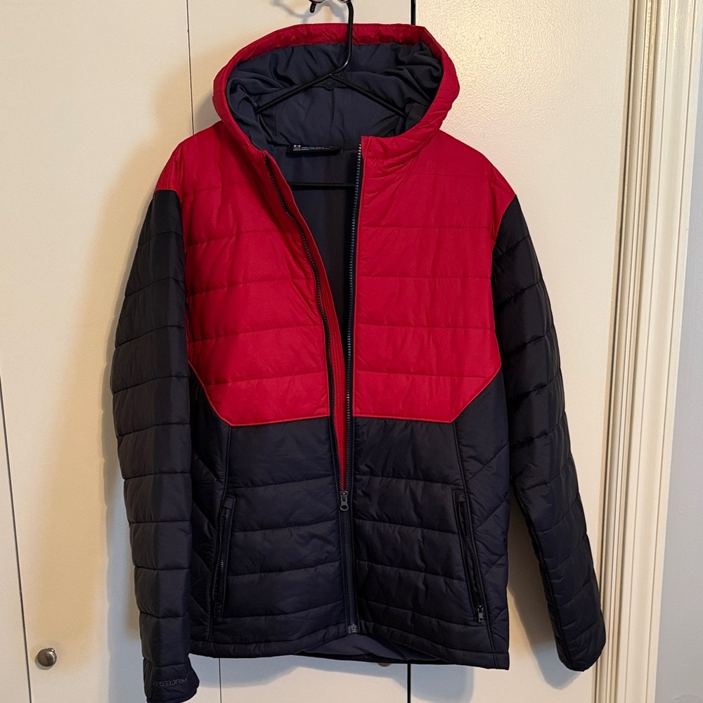 Under Armour Two-Tone Puffer Jacket - Red and Black